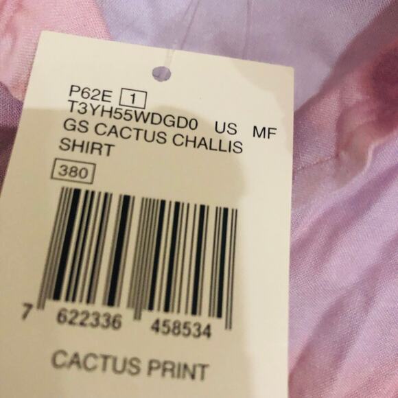 Guess Men's Slim Fit Collar Button-Down Shirt Oversized‎ Desert Cactus Large NWT - Picture 6 of 11